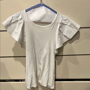 Elegant White Flutter Sleeve Top